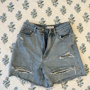 Glassons High Waisted Distressed Denim Mom Short